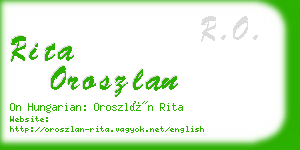 rita oroszlan business card